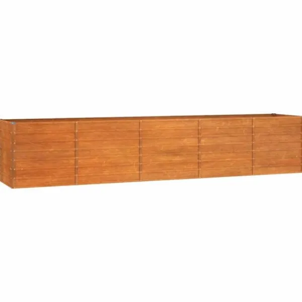 Plantningsbænke^Højbed i cortenstål 400x80x77 cm - Rustfarvet | Størrelse: 400x80x77 cm | Farve: Rustfarvet