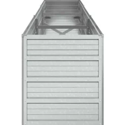 Plantningsbænke^Højbed i galvaniseret stål - Plantekasse | Størrelse: 240x40x45 cm | Farve: Sølv