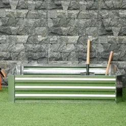 Online Højbed i galvaniseret stål 120x90x30 cm, sølv – til blomster & grøntsager Krukker & Plantebeholdere