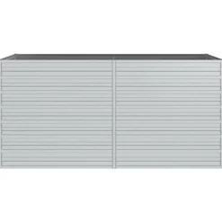 New Højbed i galvaniseret stål - Plantekasse til haven | Størrelse: 160x80x77 cm | Farve: Sølvfarvet Plantningsbænke