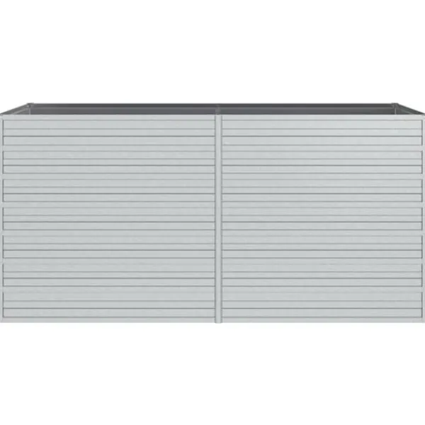 New Højbed i galvaniseret stål - Plantekasse til haven | Størrelse: 160x80x77 cm | Farve: Sølvfarvet Plantningsbænke