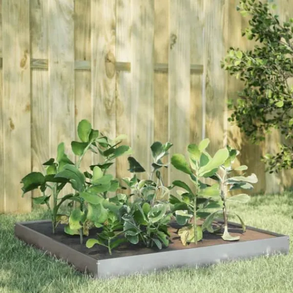 Discount Højbed i galvaniseret stål - Stabilt og holdbart design | Størrelse: 100x100x18,5 cm Krukker & Plantebeholdere