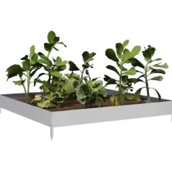 Discount Højbed i galvaniseret stål - Stabilt og holdbart design | Størrelse: 100x100x18,5 cm Krukker & Plantebeholdere