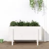 Online Højbed i massiv fyrretræ - Plantekasse til have | Størrelse: 101x50x57 cm | Farve: Hvid Plantningsbænke