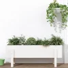 Plantningsbænke^Højbed i massiv fyrretræ - Plantekasse til have | Størrelse: 101x30x38 cm | Farve: Hvid