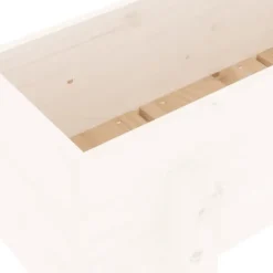 Plantningsbænke^Højbed i massiv fyrretræ - Plantekasse til have | Størrelse: 101x30x38 cm | Farve: Hvid
