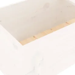 Højbed i massivt fyrretræ - Plantekasse til have og balkon | Størrelse: 121x50x57 cm | Farve: Hvid Plantningsbænke
