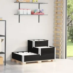 Plantningsbænke^Højbed i massivt fyrretræ - 3 niveauer | Størrelse: 120x80 cm | Farve: Sort