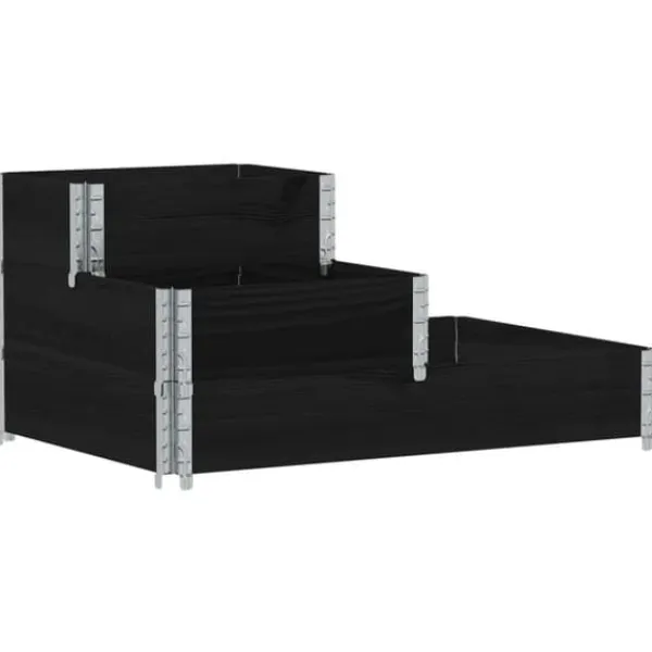Plantningsbænke^Højbed i massivt fyrretræ - 3 niveauer | Størrelse: 120x80 cm | Farve: Sort