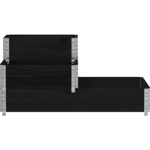 Plantningsbænke^Højbed i massivt fyrretræ - 3 niveauer | Størrelse: 120x80 cm | Farve: Sort
