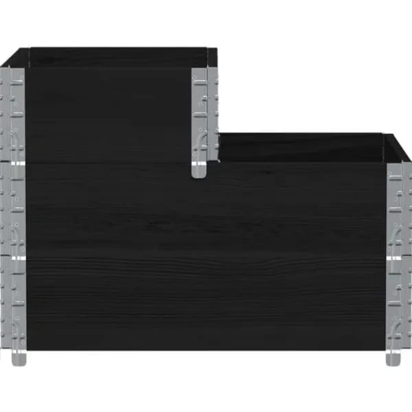 Plantningsbænke^Højbed i massivt fyrretræ - 3 niveauer | Størrelse: 120x80 cm | Farve: Sort