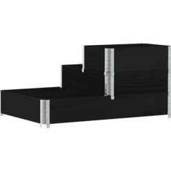 Plantningsbænke^Højbed i massivt fyrretræ - 3 niveauer | Størrelse: 120x80 cm | Farve: Sort