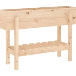 Plantningsbænke^Højbed i massivt fyrretræ - Plantekasse til have og terrasse | Størrelse: 101x30x69 cm