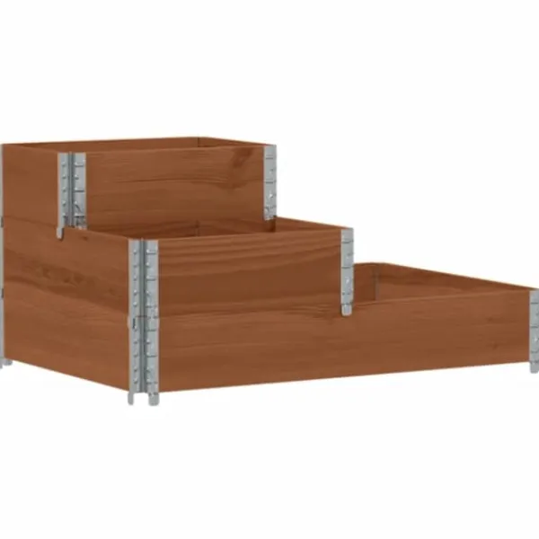 Sale Højbed i massivt fyrretræ - 3 niveauer | Størrelse: 120x80 cm | Farve: Brun Krukker & Plantebeholdere