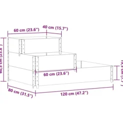 Sale Højbed i massivt fyrretræ - 3 niveauer | Størrelse: 120x80 cm | Farve: Brun Krukker & Plantebeholdere