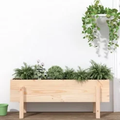Sale Højbed i massivt fyrretræ - Dybde 101x30x38 cm | Farve: Naturlig træfarve Plantningsbænke