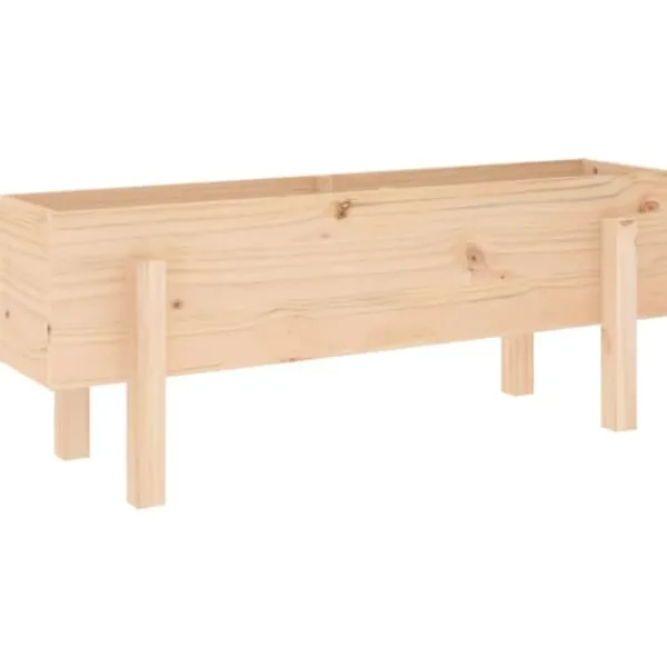 Sale Højbed i massivt fyrretræ - Dybde 101x30x38 cm | Farve: Naturlig træfarve Plantningsbænke
