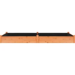 New Højbed i massivt fyrretræ med foring - Plantekasse | Størrelse: 240x120x25 cm | Farve: Brun Plantningsbænke