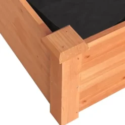 New Højbed i massivt fyrretræ med foring - Plantekasse | Størrelse: 240x120x25 cm | Farve: Brun Plantningsbænke
