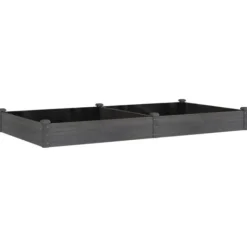 Plantningsbænke^Højbed i massivt fyrretræ med foring 240x120x25 cm | Farve: Grå
