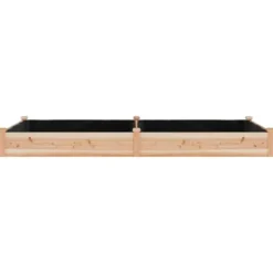 Plantningsbænke^Højbed i massivt fyrretræ med foring - Plantekasse | Størrelse: 240x120x25 cm