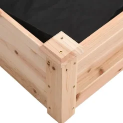 Plantningsbænke^Højbed i massivt fyrretræ med foring - Plantekasse | Størrelse: 240x120x25 cm