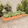 Online Højbed i massivt fyrretræ med foring - Plantekasse | Farve: Brun | Størrelse: 240x60x25 cm Plantningsbænke