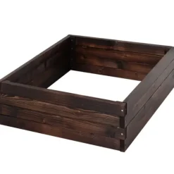 Hot Højbed i massivt træ 60x60x23 cm, mørkebrun – plantekasse/urtebed Plantningsbænke