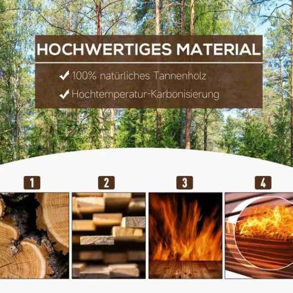 Hot Højbed i massivt træ 60x60x23 cm, mørkebrun – plantekasse/urtebed Plantningsbænke