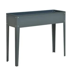 Hot Højbed i metal 100x30x80 cm med ben & 3 drænhuller – have/balkon Krukker & Plantebeholdere