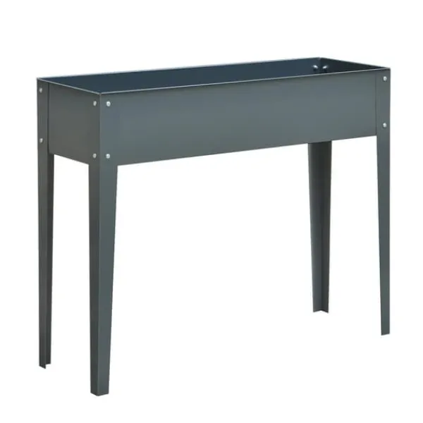 Hot Højbed i metal 100x30x80 cm med ben & 3 drænhuller – have/balkon Krukker & Plantebeholdere
