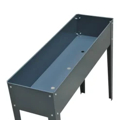 Hot Højbed i metal 100x30x80 cm med ben & 3 drænhuller – have/balkon Krukker & Plantebeholdere