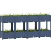 Plantningsbænke^Højbed i polypropylen med 2 hylder - Plantekasse til have og terrasse | Størrelse: 160x40x71 cm