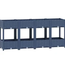Plantningsbænke^Højbed i polypropylen med 2 hylder - Plantekasse til have og terrasse | Størrelse: 160x40x71 cm