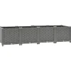 Krukker & Plantebeholdere^Højbed i polypropylen 160x40x38 cm - Slidstærkt rattanlook | Farve: Grå | Størrelse: 160x40x38 cm