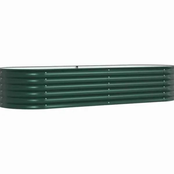 Højbed i stål - Moderne hævet plantekasse | Størrelse: 240x80x44 cm | Farve: Grøn Krukker & Plantebeholdere