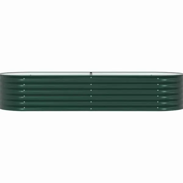 Højbed i stål - Moderne hævet plantekasse | Størrelse: 240x80x44 cm | Farve: Grøn Krukker & Plantebeholdere