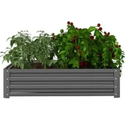 Outlet Højbed i stål 120x120x30 cm, lysegrå – have/terrasse/altan Plantningsbænke