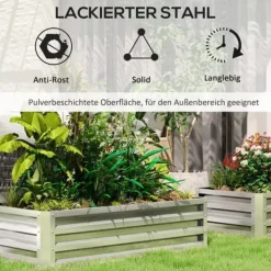 Plantningsbænke^Højbed i stål 120x60x30,5 cm, rustfri & vejrbestandig – altan/have