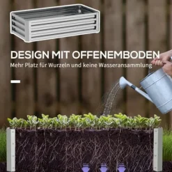 Plantningsbænke^Højbed i stål 120x60x30,5 cm, rustfri & vejrbestandig – altan/have