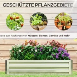 Plantningsbænke^Højbed i stål 120x60x30,5 cm, rustfri & vejrbestandig – altan/have