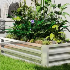 Plantningsbænke^Højbed i stål 120x60x30,5 cm, rustfri & vejrbestandig – altan/have