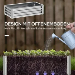 Plantningsbænke^Højbed i stål 120x60x30,5 cm, rustfri & vejrbestandig – altan/have
