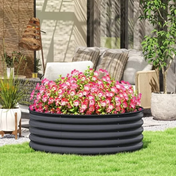 Plantningsbænke^Højbed i stål 120x120x43 cm, stabelbar/modulær – have & altan