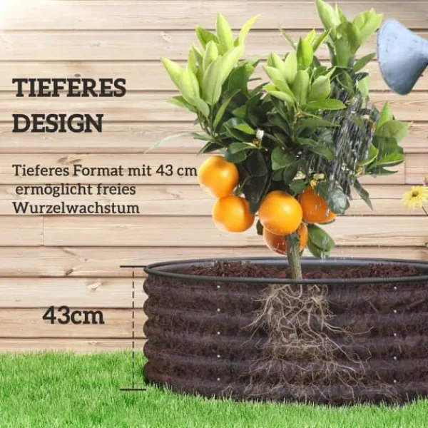 Plantningsbænke^Højbed i stål 120x120x43 cm, stabelbar/modulær – have & altan