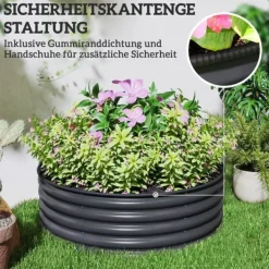 Plantningsbænke^Højbed i stål 120x120x43 cm, stabelbar/modulær – have & altan