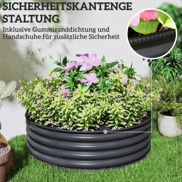Plantningsbænke^Højbed i stål 120x120x43 cm, stabelbar/modulær – have & altan