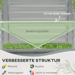 Plantningsbænke^Højbed i stål 180x90x60 cm, stabelbar/sammenkoblingsbar – blomster & planter