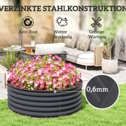 Hot Højbed i stål 120x120x43 cm, stabelbar/modulær – have & altan Plantningsbænke