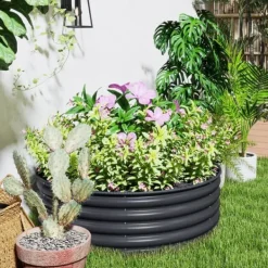 Hot Højbed i stål 120x120x43 cm, stabelbar/modulær – have & altan Plantningsbænke